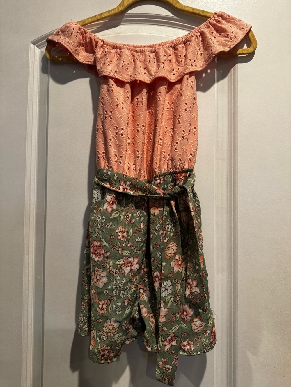 Paper Doll Girls Floral Romper Size L 14/16